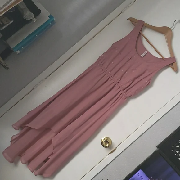 Target | Dresses | Rose Pink Flower Chiffon Studded Sleeveless Midi Dress